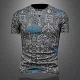 2026花色男士圆领短袖T恤-D252-2975P60镂空图，男装T恤，电商D252