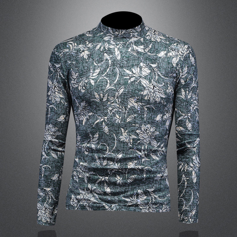 2025冬款男士花色中高领打底衫-电商D252-66216P80镂空图，男装T恤，电商D252