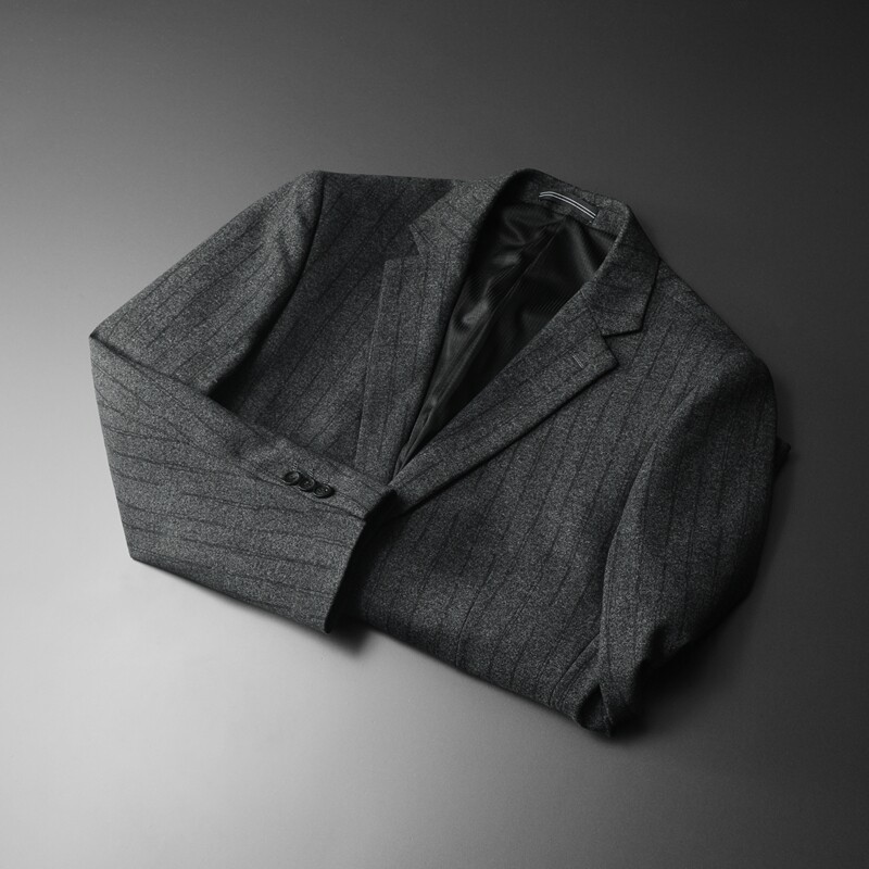 2025春款条纹男士修身西服外套-电商D252-6999P165平铺,男装西服,电商D252