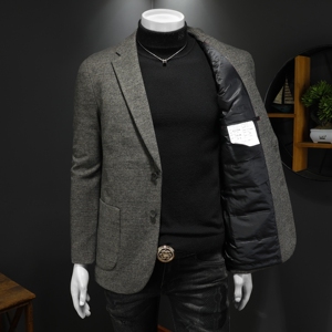 2025冬款男士西服羽绒90白鸭绒-D252-8210P240假模,胖美眉穿衣搭配冬图片