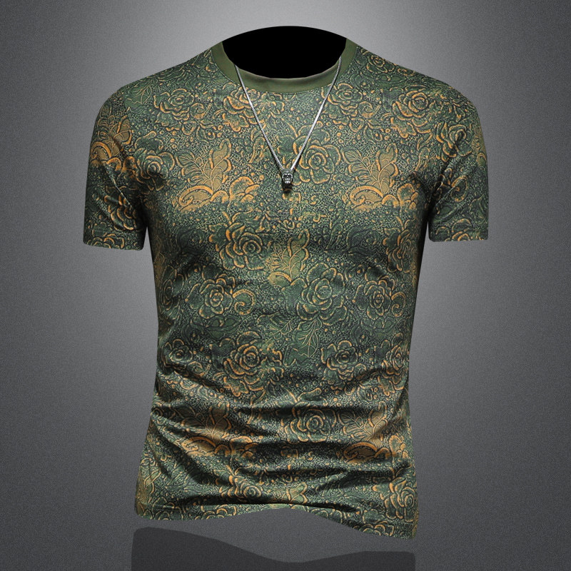 2026夏款男士圆领短袖T恤-D252-2965P60镂空图，男装T恤，电商D252