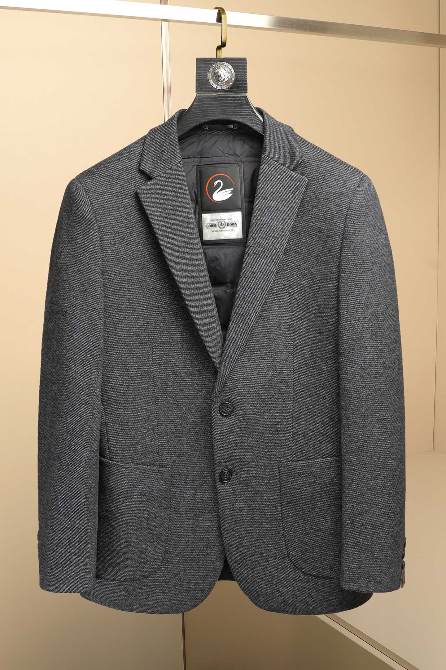 2025冬款男士西服羽绒90白鸭绒-D252-8216P255挂拍,男装西服,电商D252