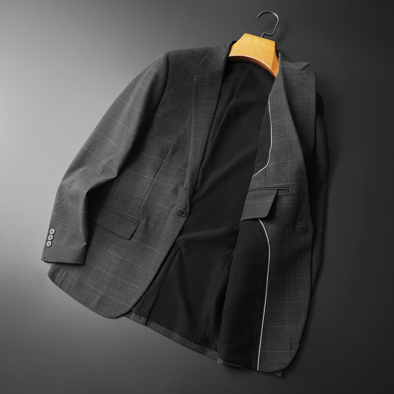2026四季款条纹男士修身西服外套电商D2528622P160平铺,男装西服,电商D252