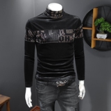 2025冬款韩绒加绒加厚高领打底衫-电商D252-6302P95假模图，男装T恤，电商D252