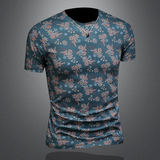 2026夏款男士圆领短袖T恤-D252-2971P60镂空图，男装T恤，电商D252