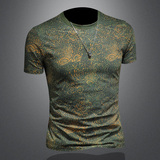 2026夏款男士圆领短袖T恤-D252-2965P60镂空图，男装T恤，电商D252