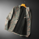 2025秋款条纹男士修身西服外套电商D2523331P150平铺，男装西服，电商D252