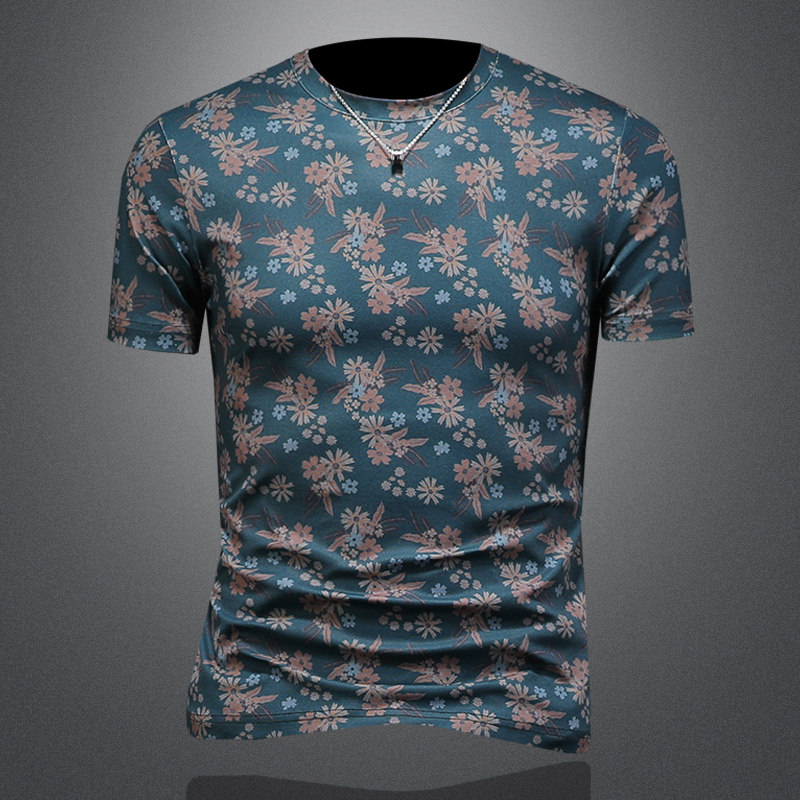 2026夏款男士圆领短袖T恤-D252-2971P60镂空图，男装T恤，电商D252