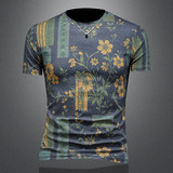 2026花色男士圆领短袖T恤-D252-2976P60镂空图，男装T恤，电商D252