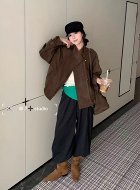 2025秋季工装风美拉德慵懒风休闲外套女宽松氛围感配包包炸街上衣