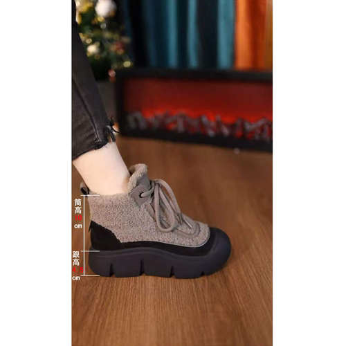 2025冬季新款高帮休闲雪地棉鞋女