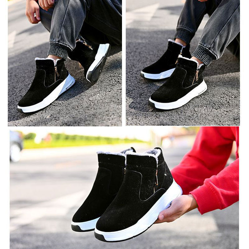 2024 NEW WINTER WARM FLEECE THICKENED SNOW BOOTS CASUAL HIGH TOP COTTON SHOES MENS NORTHEAST BIG COTTON BOOTS THICK SOLES