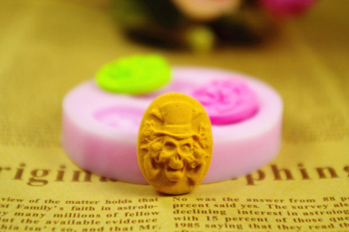 迷你骷髅头翻糖饼干巧克力模具生日蛋糕装饰模具烘焙工具硅胶模具