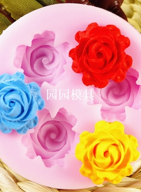 三朵小花 食品硅胶翻糖糖艺蛋糕模具巧克力模 皂花模 F147