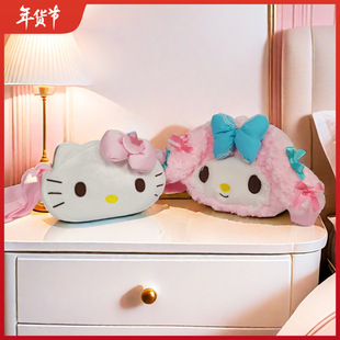 正版三丽鸥hellokitty斜挎包美乐蒂毛绒包包简单女孩休闲