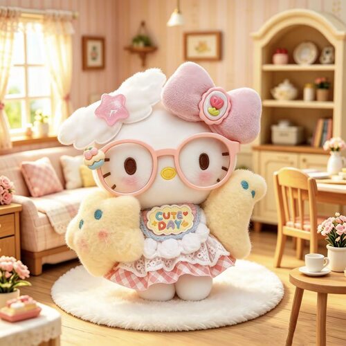 正版甜崽啵啵酱hello kitty毛绒挂件可爱女孩礼物钥匙扣玩偶公仔