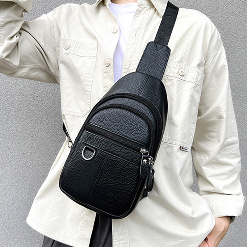 真皮男士斜挎胸包头层牛皮运动胸包大容量单肩包男款胸前背包耐磨,箱包皮具/热销女包/男包,男士包袋,淘宝优惠券,粉丝福利购,淘宝优惠卷