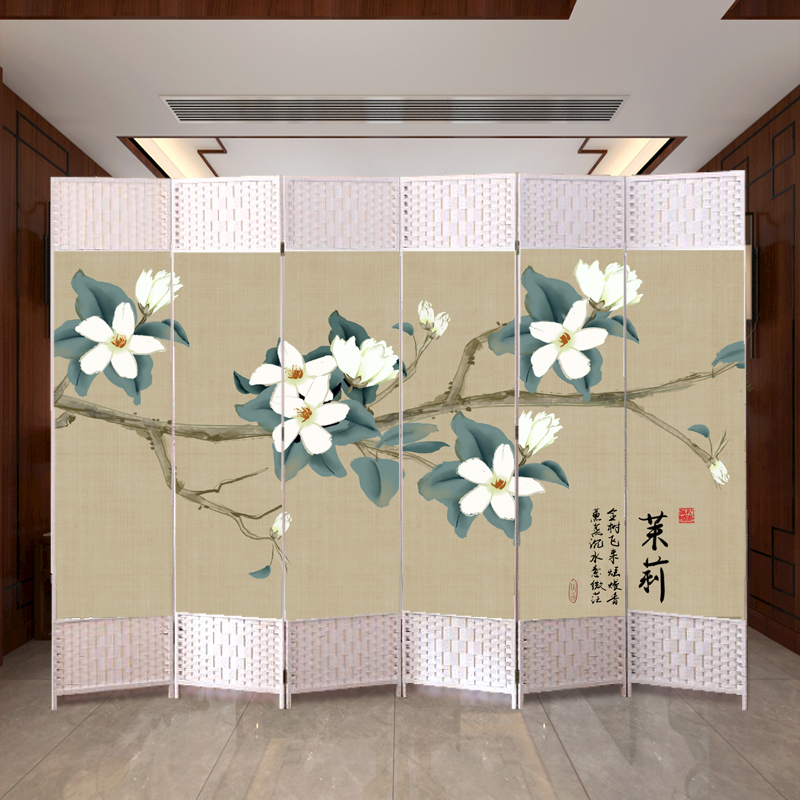 新款中式屏风隔断客厅可折叠移动简易假墙挡板美学装饰遮挡帘家用