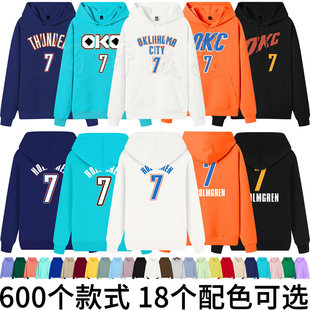 雷霆队切特霍姆格伦卫衣情侣连帽衫潮运动外套头秋冬加大码宽松 7