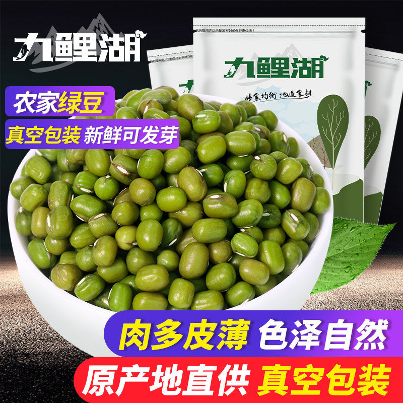 九鲤湖 绿豆 500g*3袋 新鲜东北绿豆五谷杂粮农家绿豆粮油干货