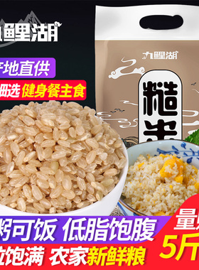 九鲤湖糙米5斤新米东北糙米饭低脂健身玄米粗粮五谷杂粮胚芽米饭