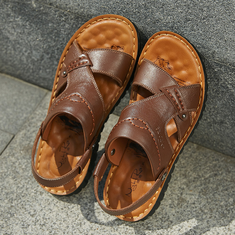 Sandals man genuine leather 2022 new pattern summer leisure time non-slip Dual use Beach shoes dad Exorcism sandalsin the Men's Shoes, Sandals  category - from Buy2taobao.com to provide professional Taobao agent buy service