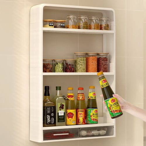 厨房置物架免打孔家用壁挂式调料