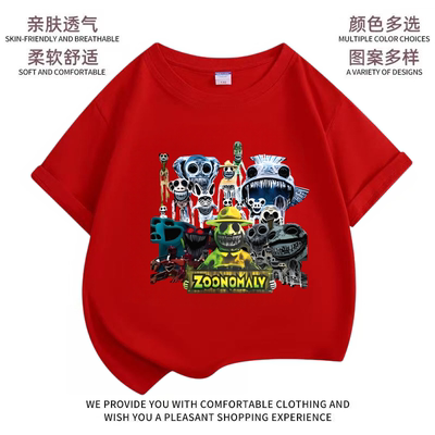 夏季新款纯棉短袖畸形动物园ZOONOMALY夏季男童T恤纯棉圆领上衣潮