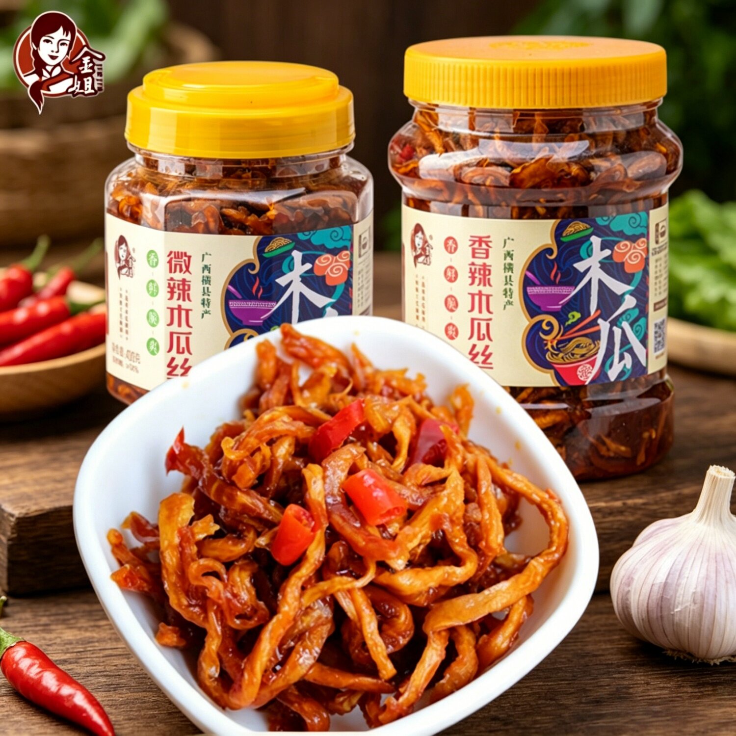 横州金姐木瓜丝酱菜广西特产酱腌菜下饭菜香辣爽脆咸菜木瓜泡菜