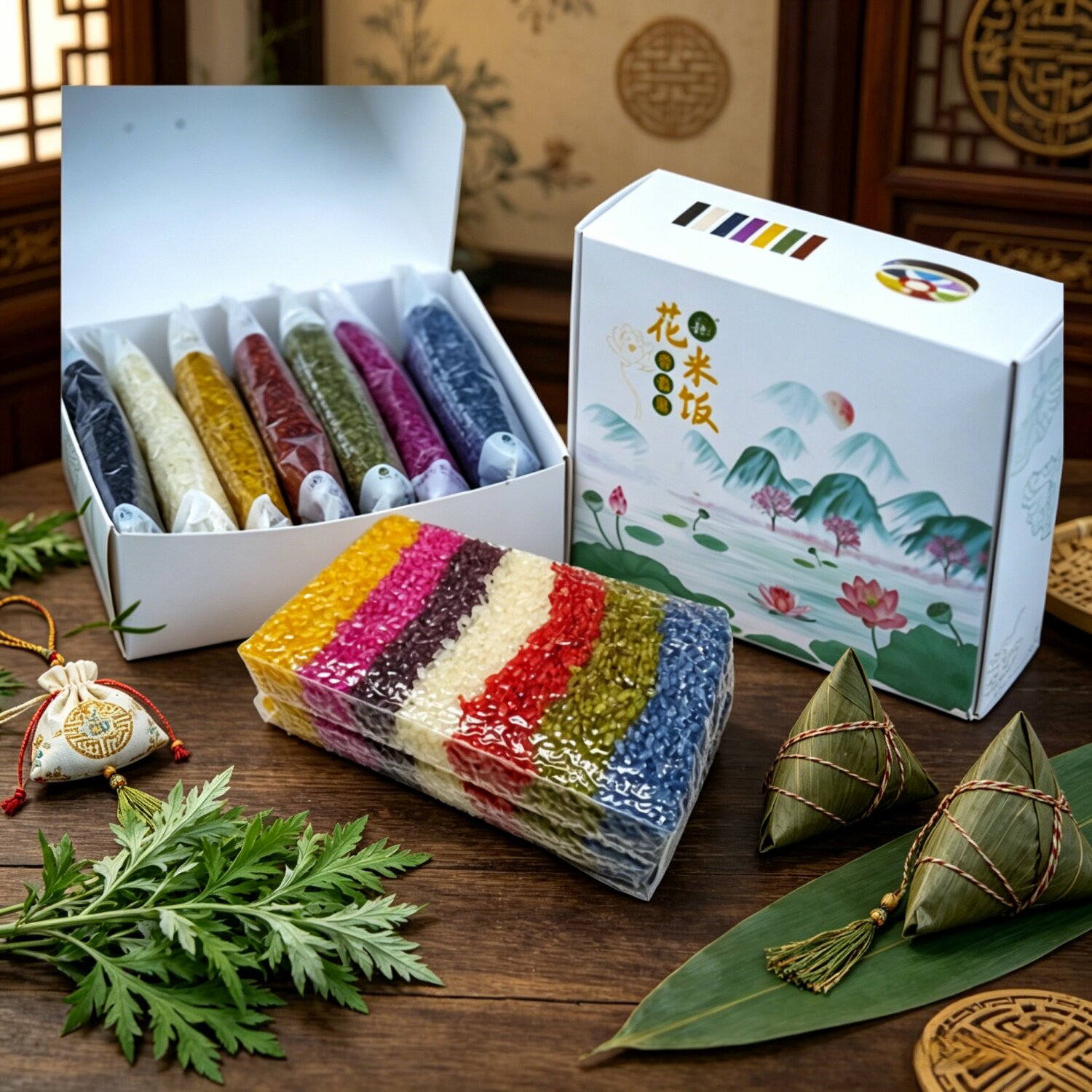 耕喽七彩花米饭七色糯米植物浸染云南文山壮族特产彩色米手作礼盒