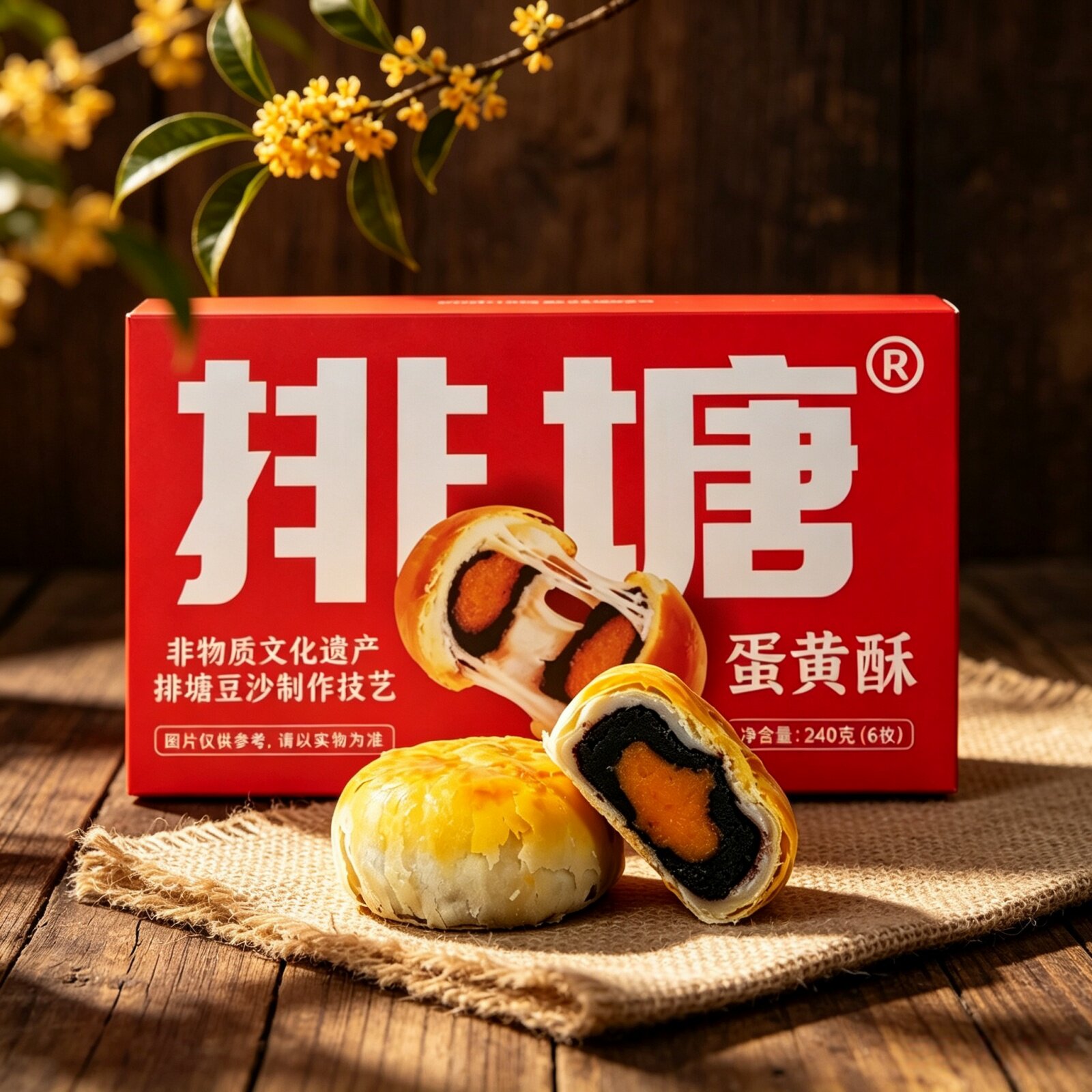 排塘蛋黄酥招牌豆沙馅酥皮糕点早餐零食网红小吃广西隆安雁江特产