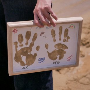海边沙滩手印相框沙滩手印画diy情侣手印画相框儿童手印画纪念