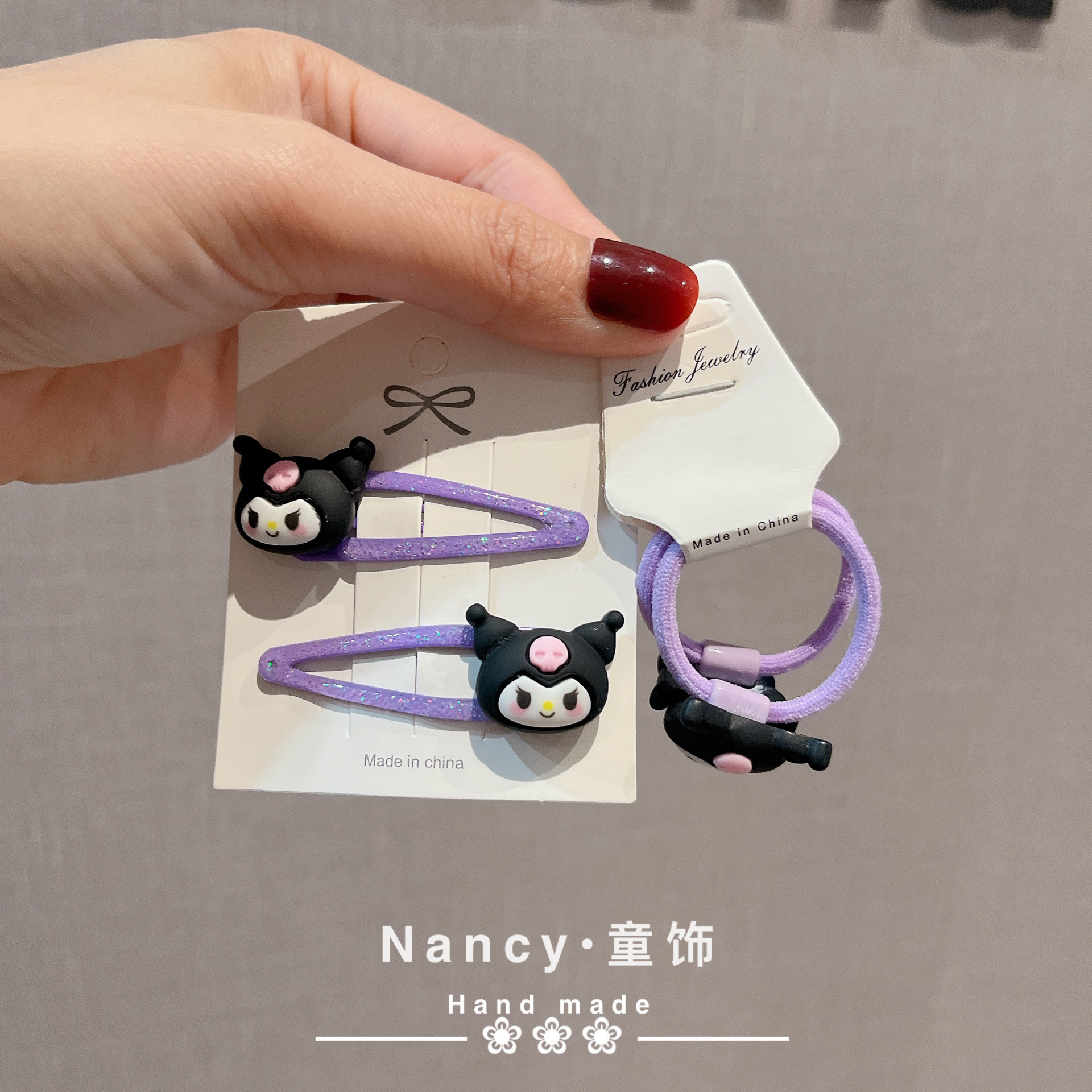 儿童可爱卡通树脂暗黑风BB对夹刘海头饰三丽鸥小女孩宝宝发夹刘海