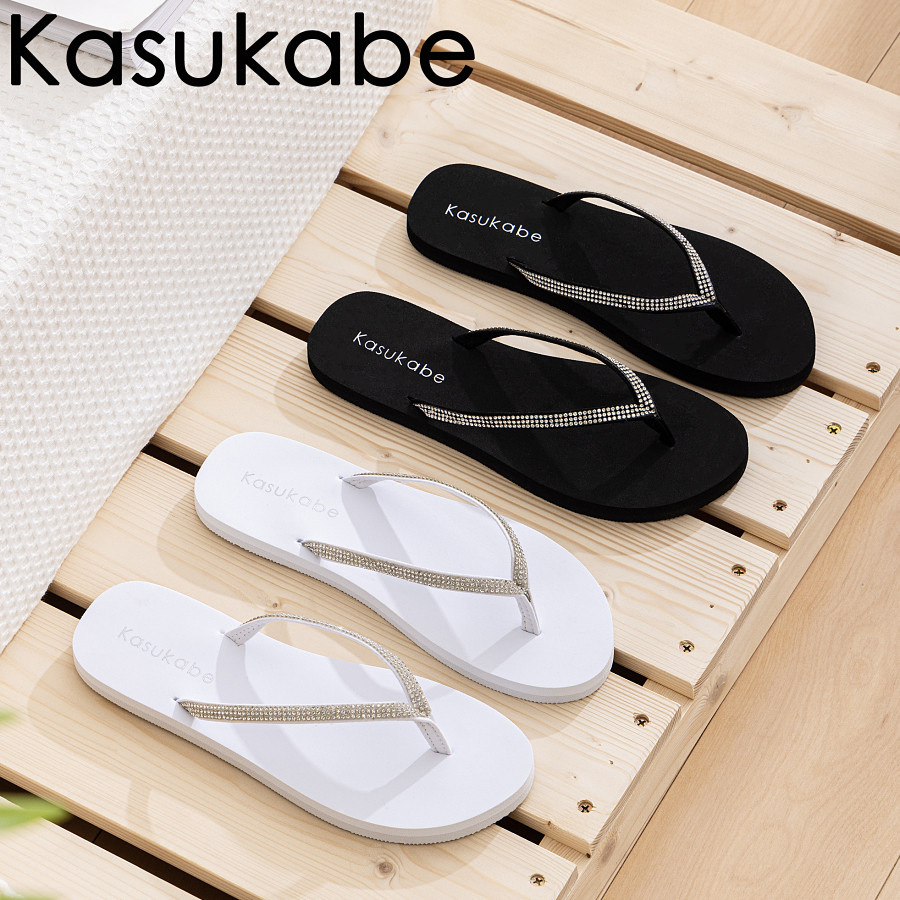 水钻亮钻人字拖凉拖鞋潮沙滩室外穿学生平跟中跟防滑浴室洗澡白色,女鞋,人字拖,淘宝优惠券,粉丝福利购,淘宝优惠卷