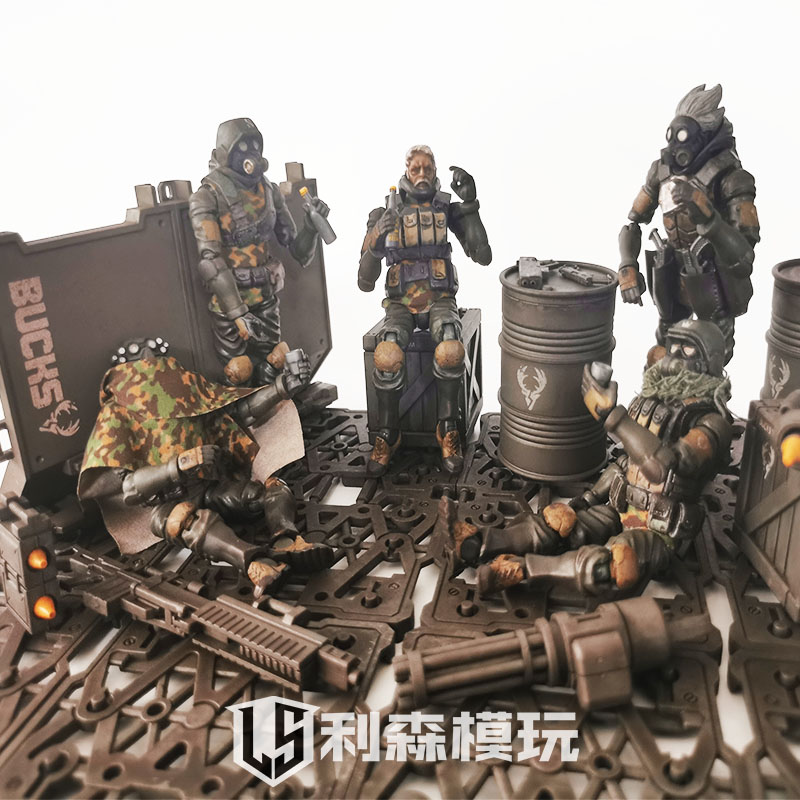 酸雨战争3.75寸1:18可动兵人雄鹿小队头雕武器护甲DIY配件LS07