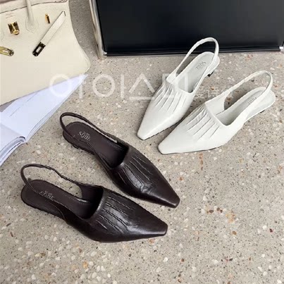 爱诗薇女鞋2026春季新款真皮高跟包头凉鞋气质细跟法式浅口单鞋