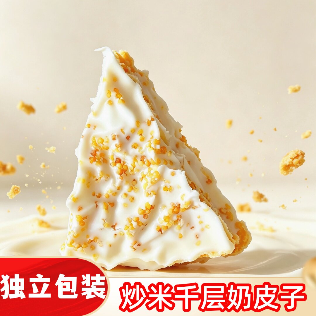 炒米千层奶皮奶制品奶盖夹心奶卷奶块500g真空包装休闲网红零食