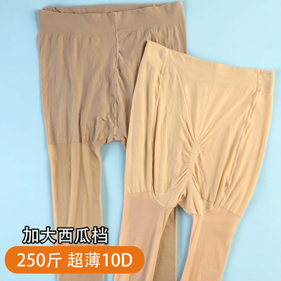 特大码超薄丝袜女10D夏季胖mm250斤高腰防掉档西瓜档防滑裤袜