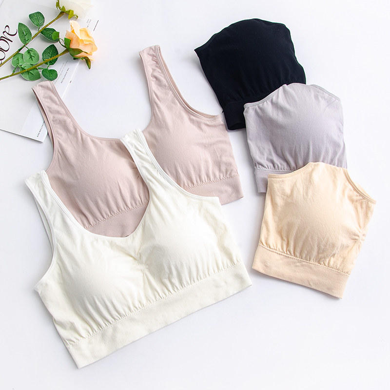 120-200斤大码罩杯一体无钢圈文胸中老年妈妈背心式宽松大胸显小