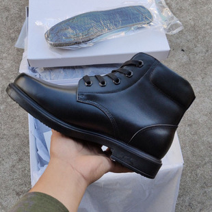 黑色毛皮鞋绒皮鞋系鞋带羊毛皮靴寒区牛皮鞋冬季加绒保暖防寒鞋