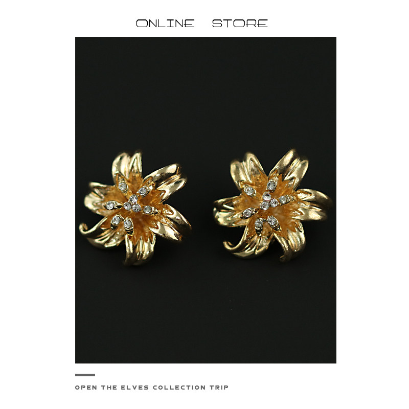 金属花形纽扣镶钻扣女西装上衣扣