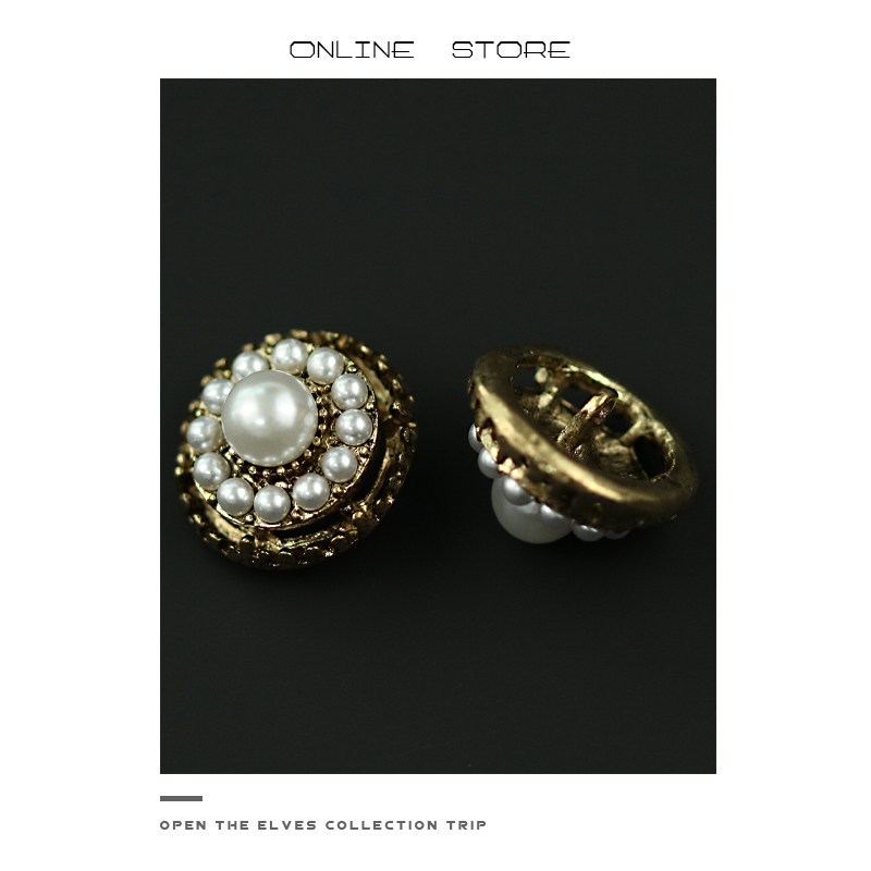 金属纽扣珍珠扣子复古西装外套扣