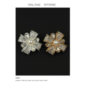 饰扣貂皮裘皮袖 Manual 小香名媛风金属纽扣皮草大衣装 扣珍珠扣子