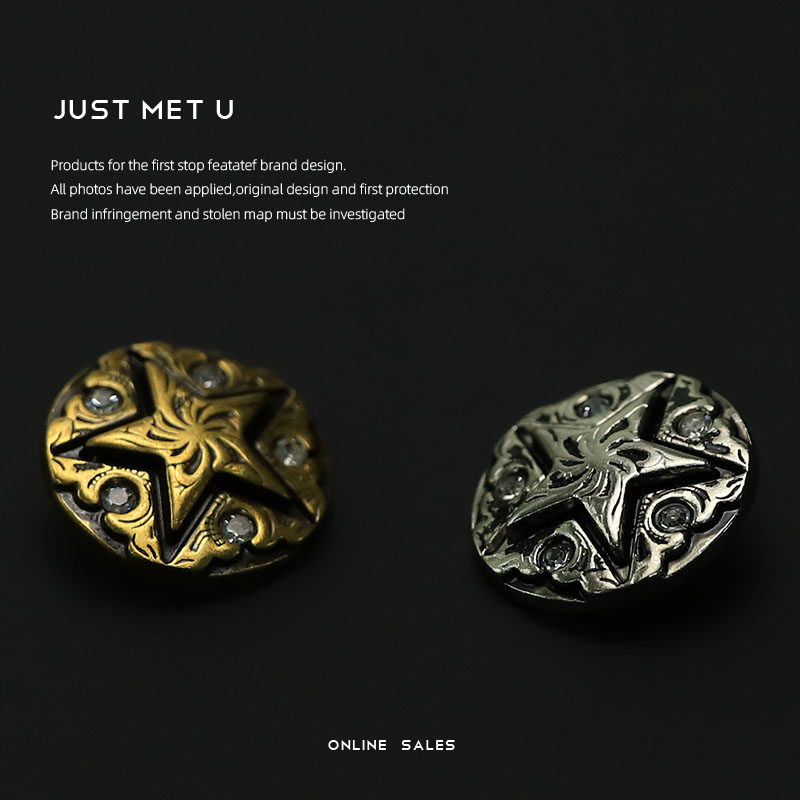 YOKO 五角星带钻金属纽扣小香复古风衣服装饰扣子外套大衣西装扣,居家布艺,纽扣,淘宝优惠券,粉丝福利购,淘宝优惠卷