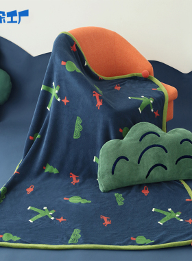 云朵工厂两用抱枕毯办公室午睡毯二合一珊瑚绒空调毯沙发毯空调被