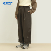 云朵工厂小狗绣花茧型裤 新款 日系复古秋装 设计感宽松阔腿裤