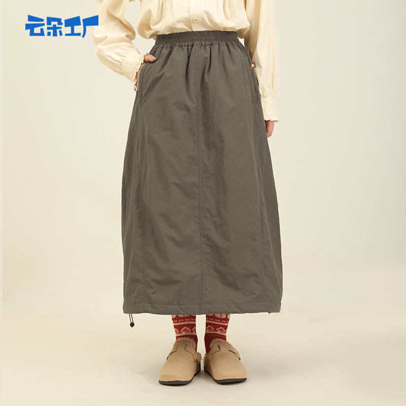 云朵工厂小雪人绗缝茧型半裙