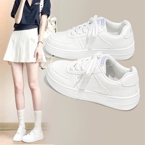 小白鞋大码女鞋41到43肥脚加宽脚42码运动鞋女平底板鞋春秋显脚小