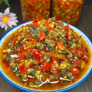 江西特产田螺剁辣椒酱新鲜田螺肉多香辣油辣酱下饭菜