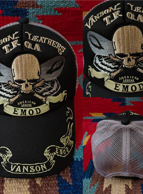 VANSON刺绣网帽 卡车帽 机车刺绣网帽 TFOA合作款